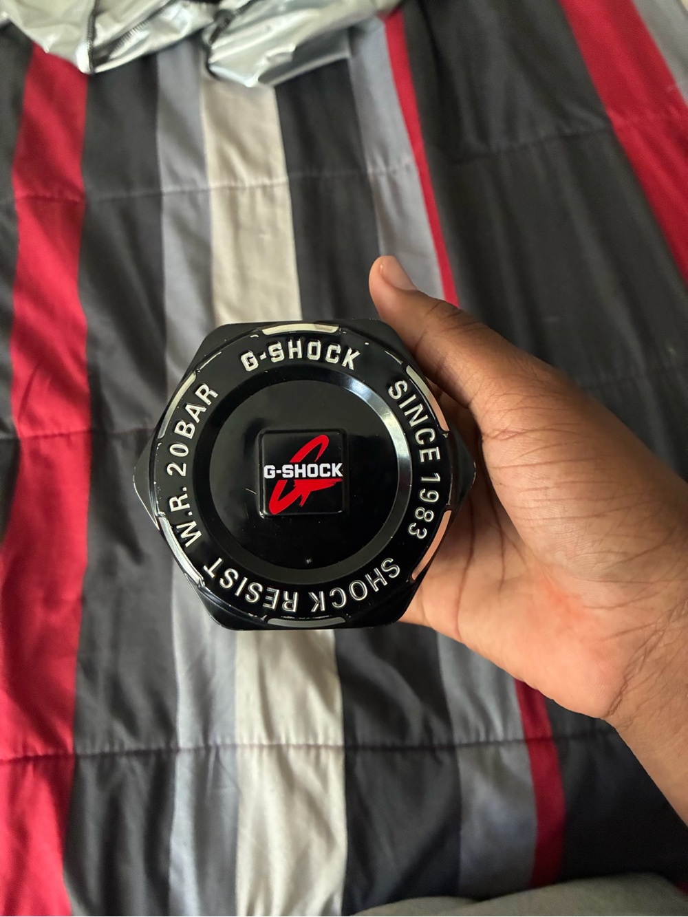 G-Shock Black and Red Octagonal Metal Watch Tin